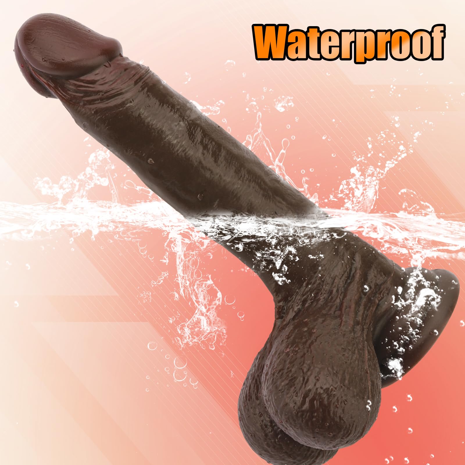 Realistic Huge Dildo with Big Swinging Balls Sex Toys, 9.05“ Long Dildos for Anal G spot Stimulate, Soft Liquid Silicone Didlo with Suction Cup, Real Skin Thick Anal Dildo for Men Women Couples