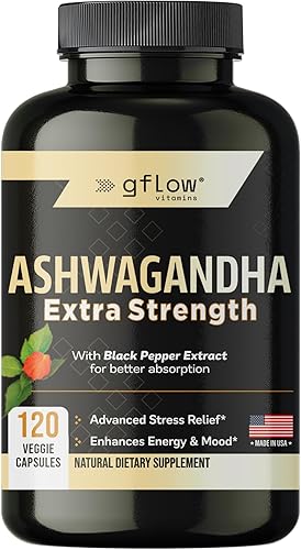 Suplementos de Ashwagandha para mujeres y hombres 6000mg | Apoyo para el sueño, el estado de ánimo y la energía | Fuerza extra, amigable con