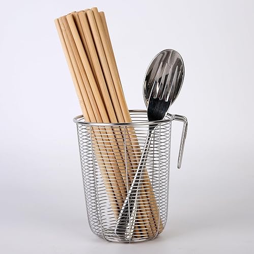 Miniatura 4 de Donxote Juego de 2 cestas de acero inoxidable para lavavajillas, estante de secado de utensilios y organizador de cocina para limpiar, secar y