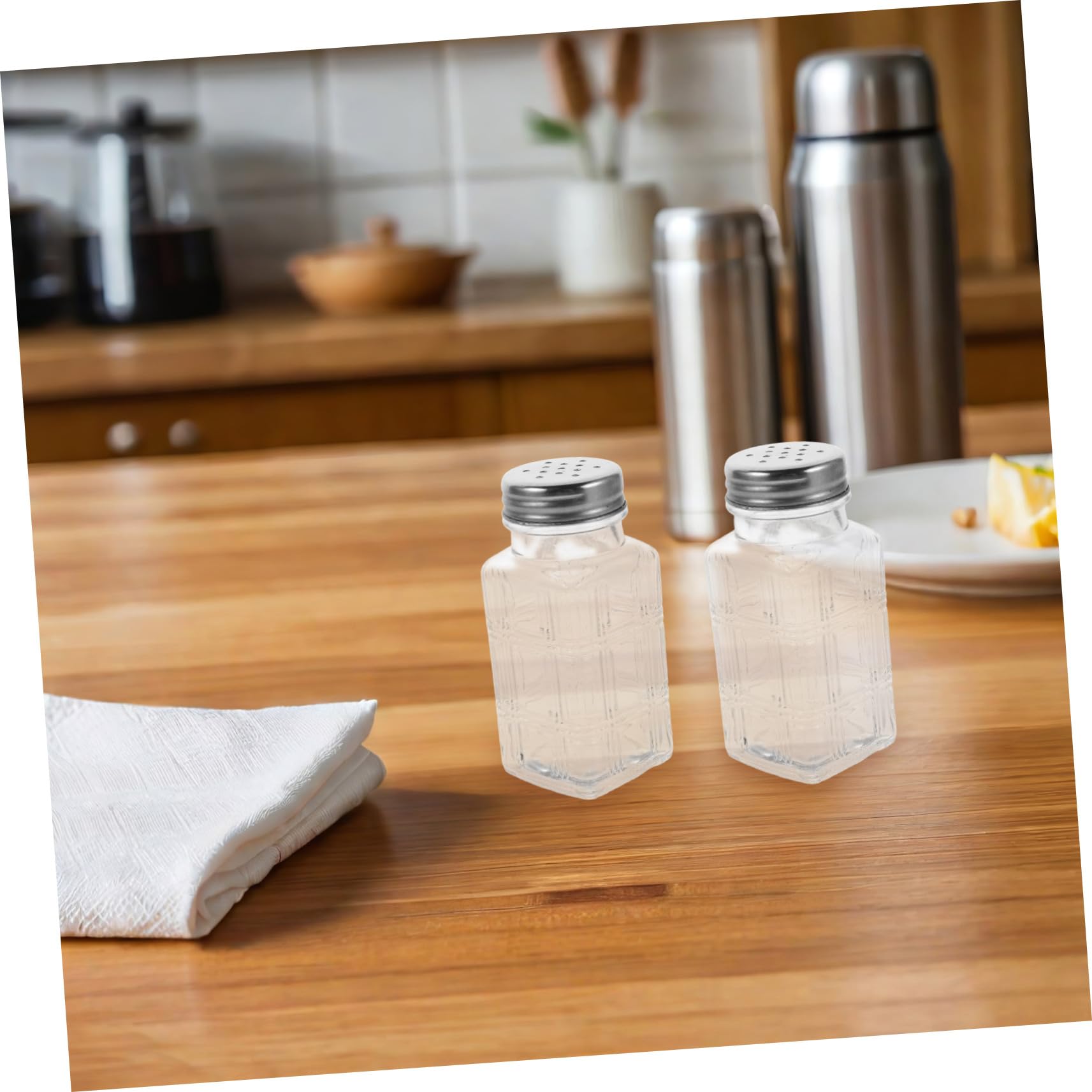 SOLUSTRE 16stücke Quadratische Gewürzgläser Aus Glas Transparente Gewürzflaschen Mit Deckel Für Küchenorganisation Wiederverwendbare Gewürzbehälter Für Pfeffer Und Gewürze
