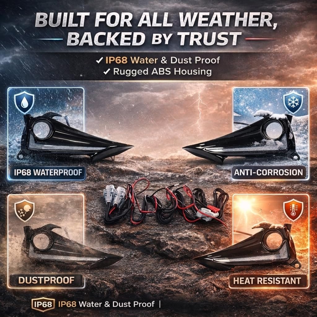 Fog Lights Daytime Running Lights fit for Toyota Corolla Hatchback 2019 2020 2021 Accessories with LED White DRL/Amber Sequential Turn Signal