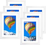 FIXSMITH 8x10 Picture Frame Bulk-6 Pack, Photo Frame with HD Plexiglass, Display Pictures 5x7 with Mat or 8x10 Without Mat, Natural Picture Frames Collage Wall Decor, Wall & Tabletop Picture Frames