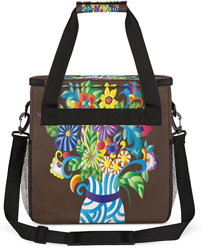 Miniatura 5 de Bolsa de transporte para cafetera de flores de arte abstracto para Keurig K-Mini o K-Mini Plus K-Cup Pods Almacenamiento portátil Cafetera Bolsa de