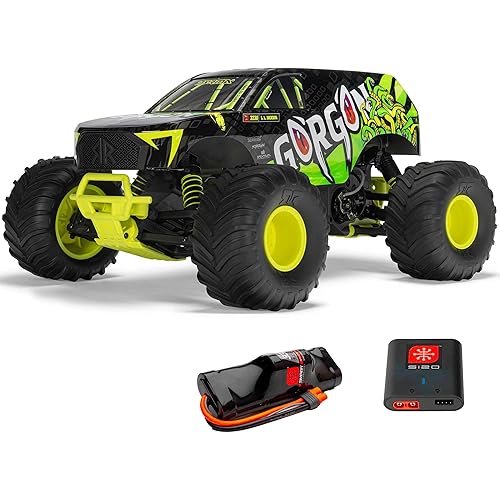 ARRMA RC Truck Gorgon 2 Wheel Drive MT1/10 RTR (Ready-to-Run with Battery and Charger Included) Smart 3300 7C S120 USB Yellow ARA3230ST1