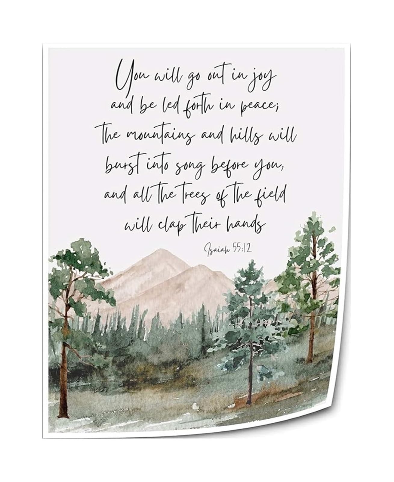 SSOPTMCB Scripture Wall-Art Print - Vintage Bible Verse Poster, Religious Christian Decor for Home and Church(Framed,16x24inch(40x60cm))