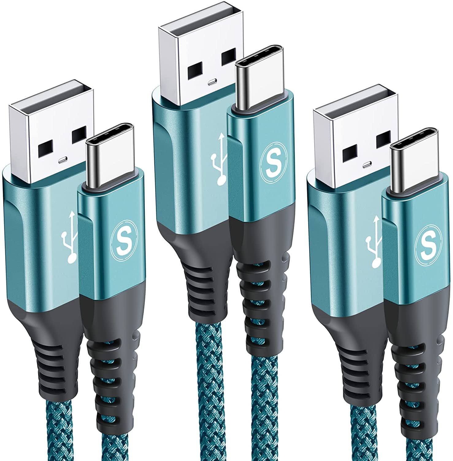 sweguard USB C Kabel 3.1A [3Stück 3m+2m+1m] Schnellladung,Ladekabel USB C Type C Nylon Ladekabel Samsung Schnellladekabel für i Phone 17 16 15 Pro Max,Samsung S25 S24 S23 S22 zu S8,Note20,A71/A70,M31
