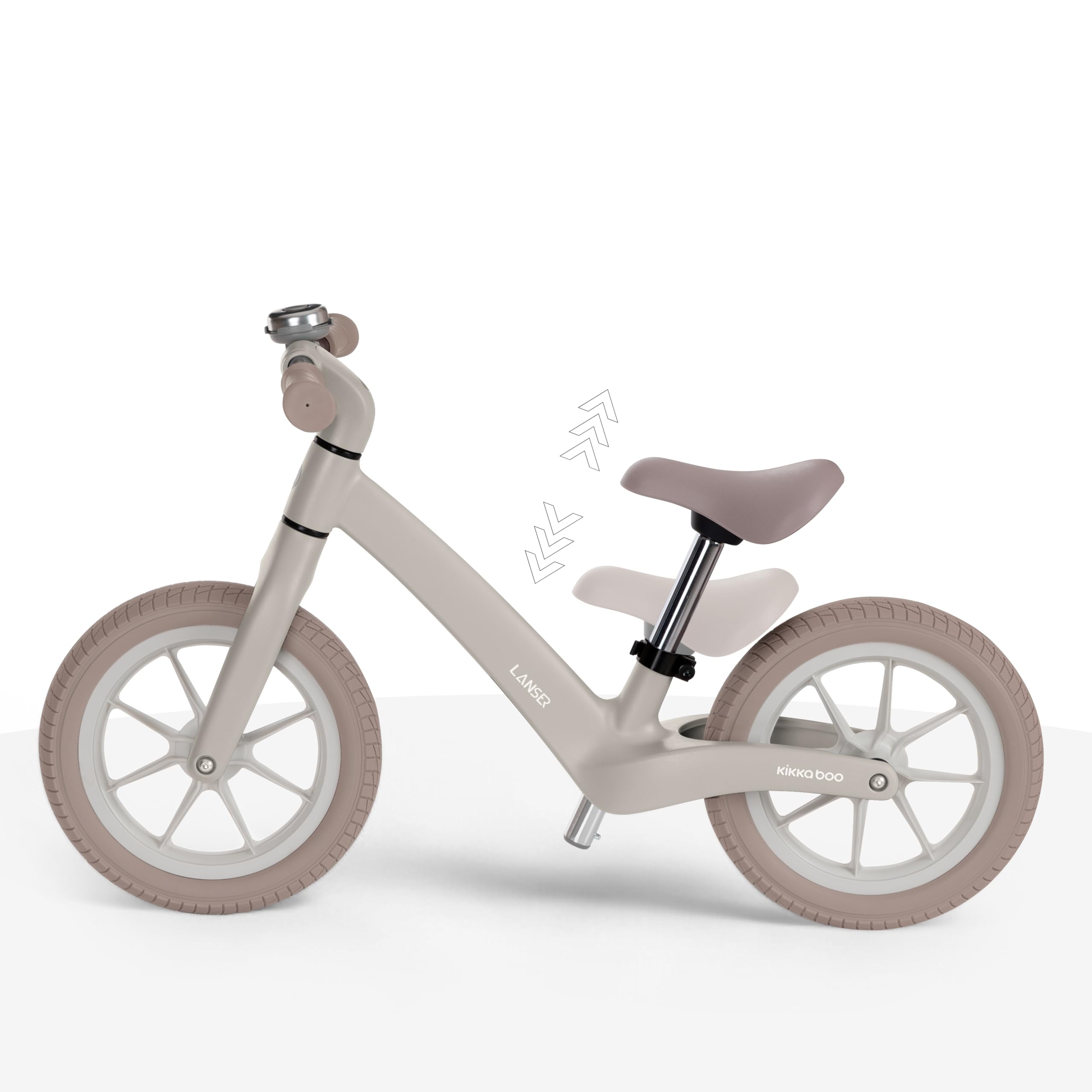 Kikka Boo Lanser Kinderloopfiets, fiets voor kinderen 2 jaar, loopfiets, van 2 tot 6 jaar, ultralicht, verstelbare zitting, kinderfiets, zwart, 85 x 38 x 54 cm