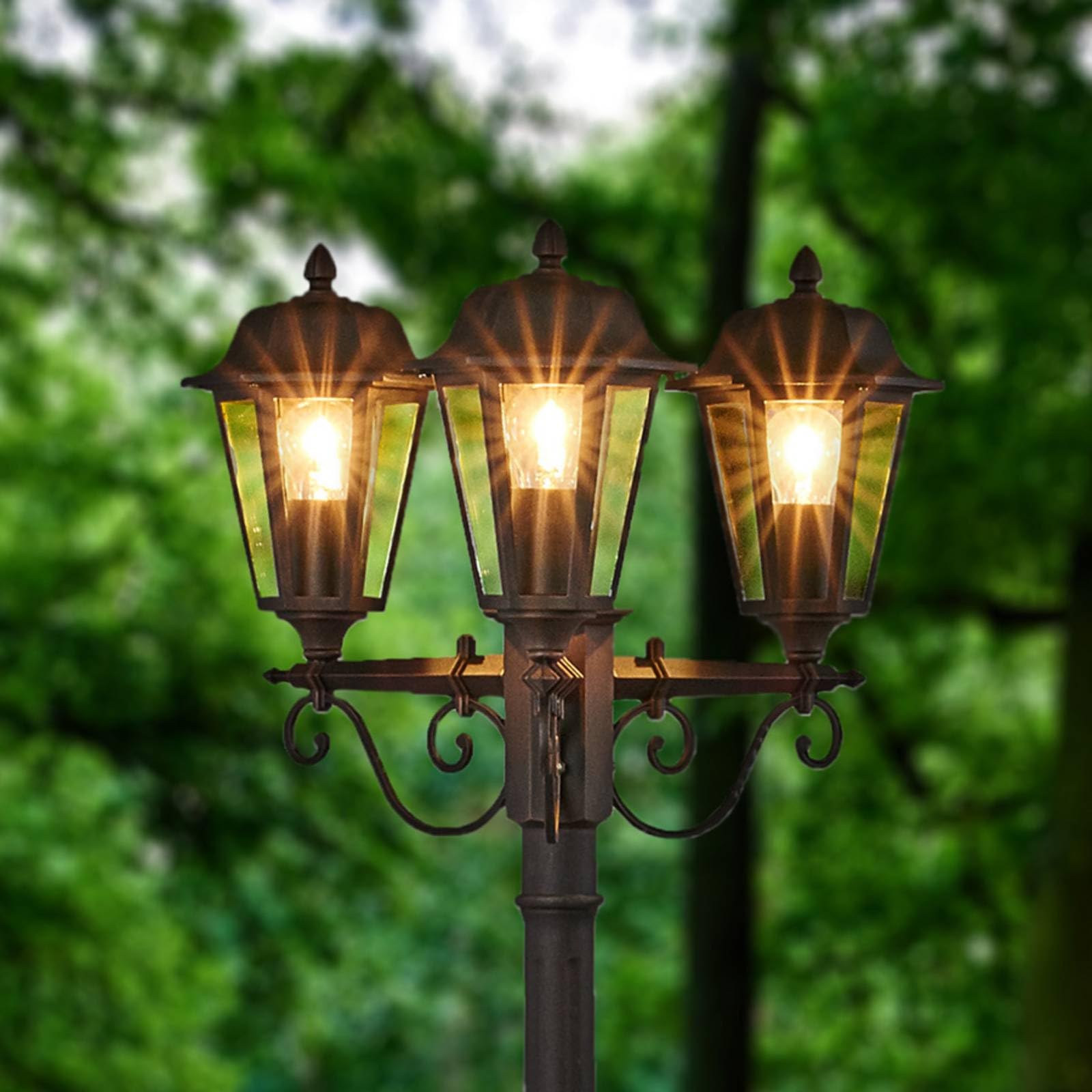 Lindby Lampione da esterni (Antico) colore Marrone, in Alluminio Candelabro lampada