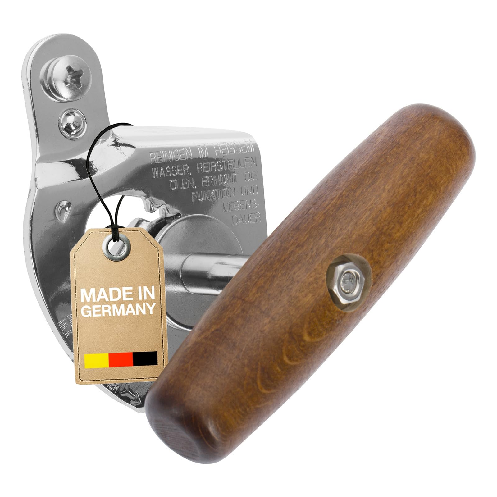 Westmark Heavy Duty Can Opener, For Commercial Use, Suitable For Food Service-Sized Cans, Steel/Wood, Titan, 12242260