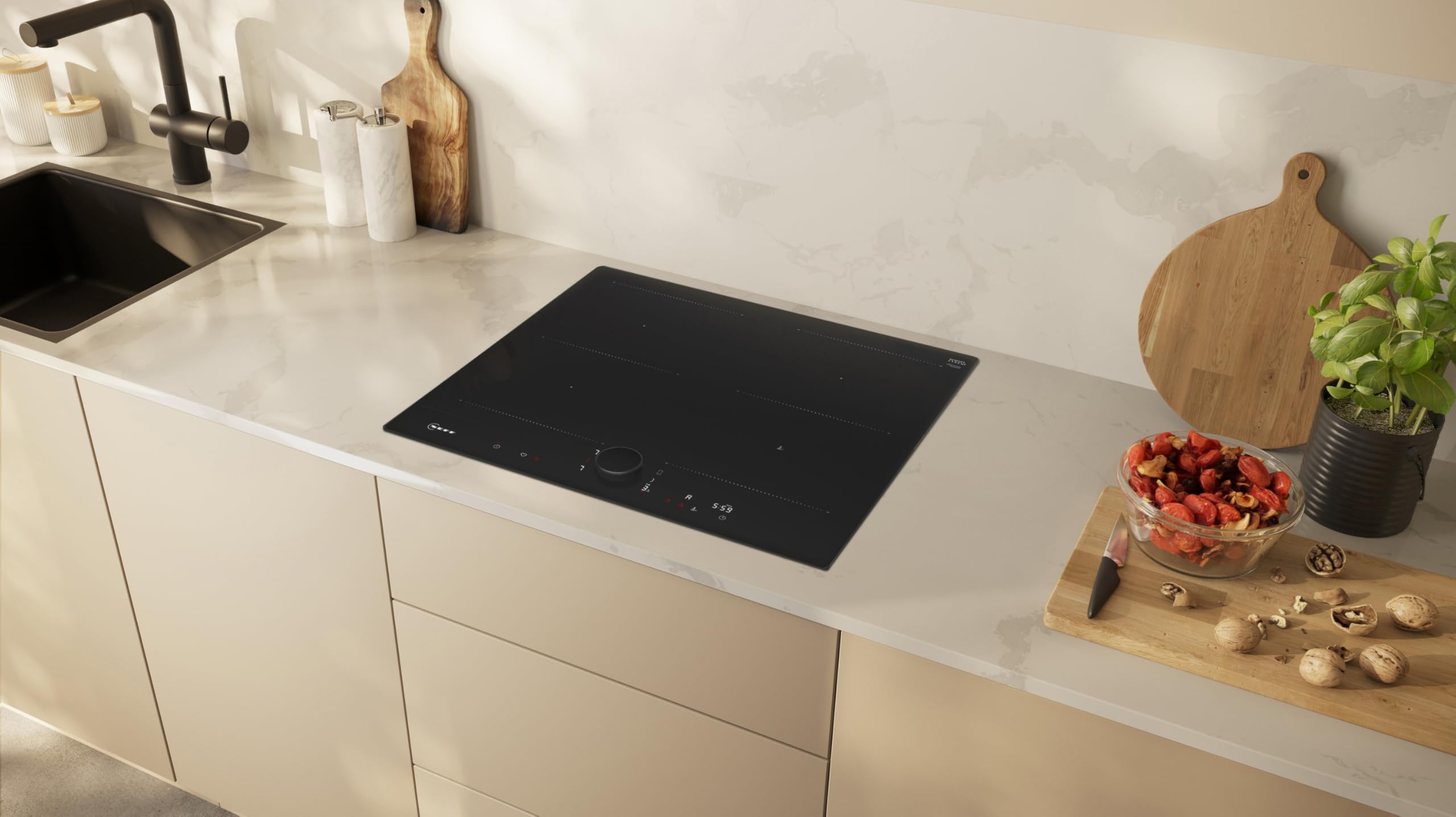 N 90 T56NUQ4A0 Plaque à induction, 60 cm, noir mat, pose sans cadre,