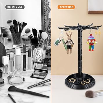 Rotating jewElry display Rack Jewelry Tree Stand Organizer Jewelry Keychain Display stand Spinning Necklace Holder for Women Girls Pendants Bracelets