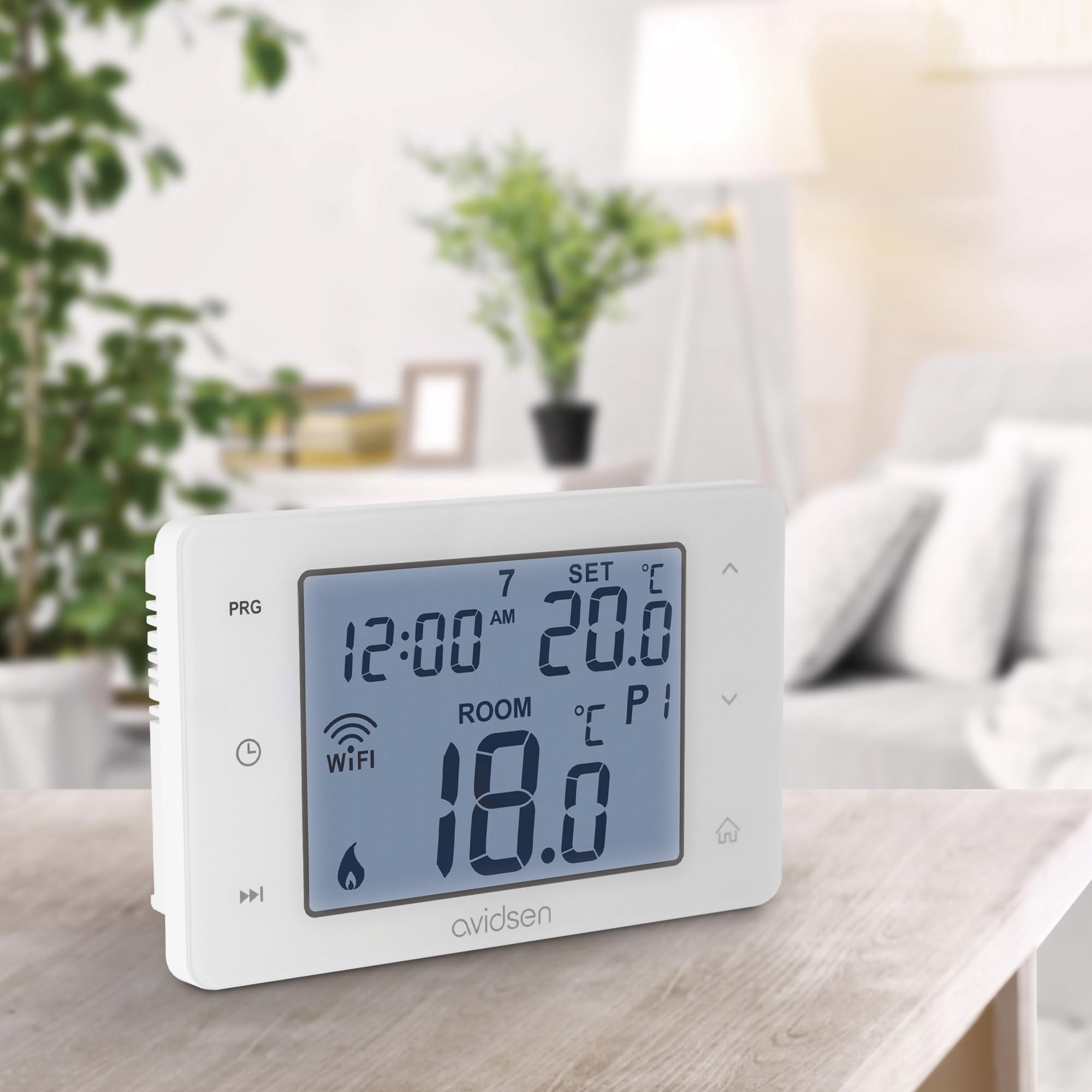 Avidsen Home Flow 127062 Termostato Wi-Fi Intelligente Programmabile, Comando Manuale E App Avidsenhome, Da Incasso A Muro, Compatibile Alexa E Google Home, Bianco