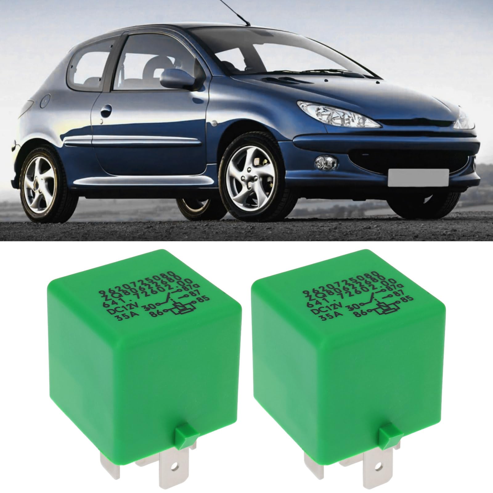 Relè Ventola Radiatore Di Raffreddamento 2 Pezzi Compatibile Con Citroen CompatibileCon Peugeot 206 207 306 307 406 407 807 6547TX