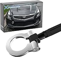 Vista 13 de Xotic Tech Sport Track Racing Style CNC Aluminio Tornillo de remolque Parachoques delantero compatible con Mazda 3 6 CX-5 MX-5 o Cadillac XLR o Negro