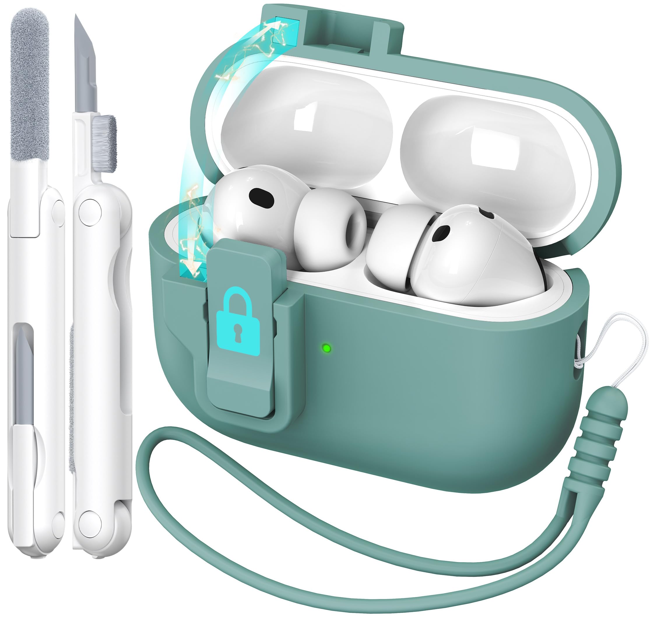 R-fun for AirPods Pro 2 Case Silicone Cover, Pine Green — Amazon image 24