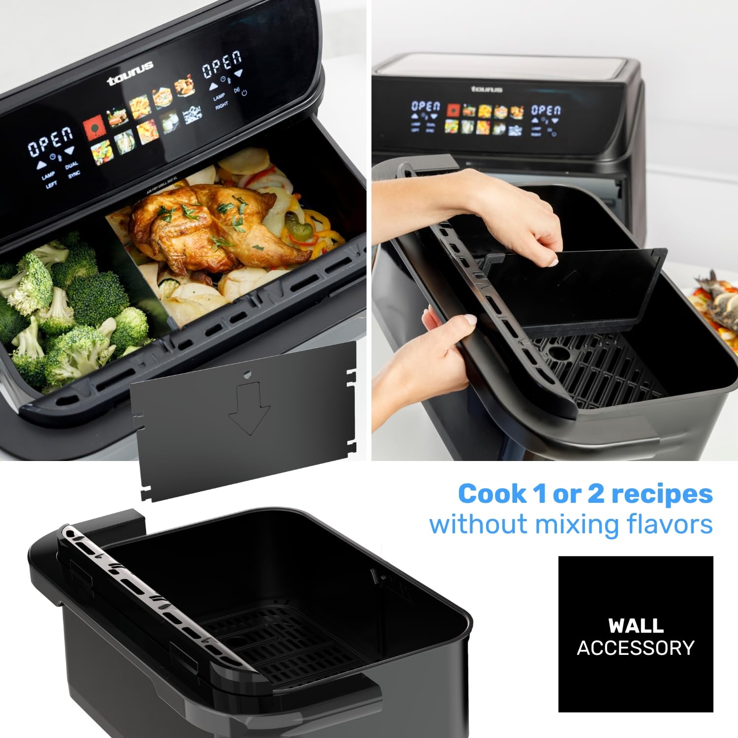 Taurus - Freidora de Aire 10L, 2800W, Grill 360, 10 Programas, Sin Aceite