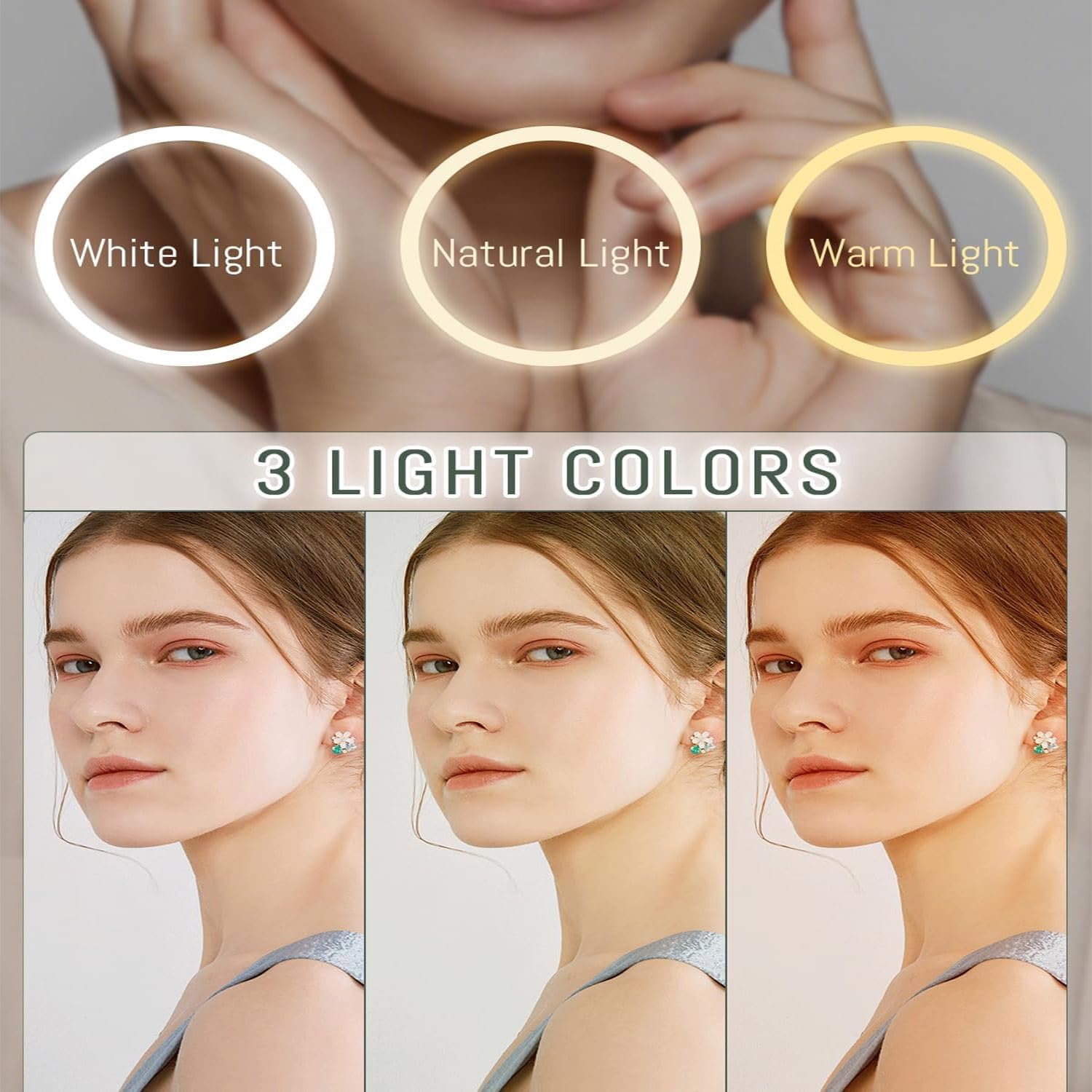 Nowoczesne 35 x 61 cm podświetlane lustro LED przeciwmgielne ściemniane z przełącznikiem dotykowym 3 opcje kolorystyczne, inteligentne lustro łazienkowe do sypialni i przedpokoju