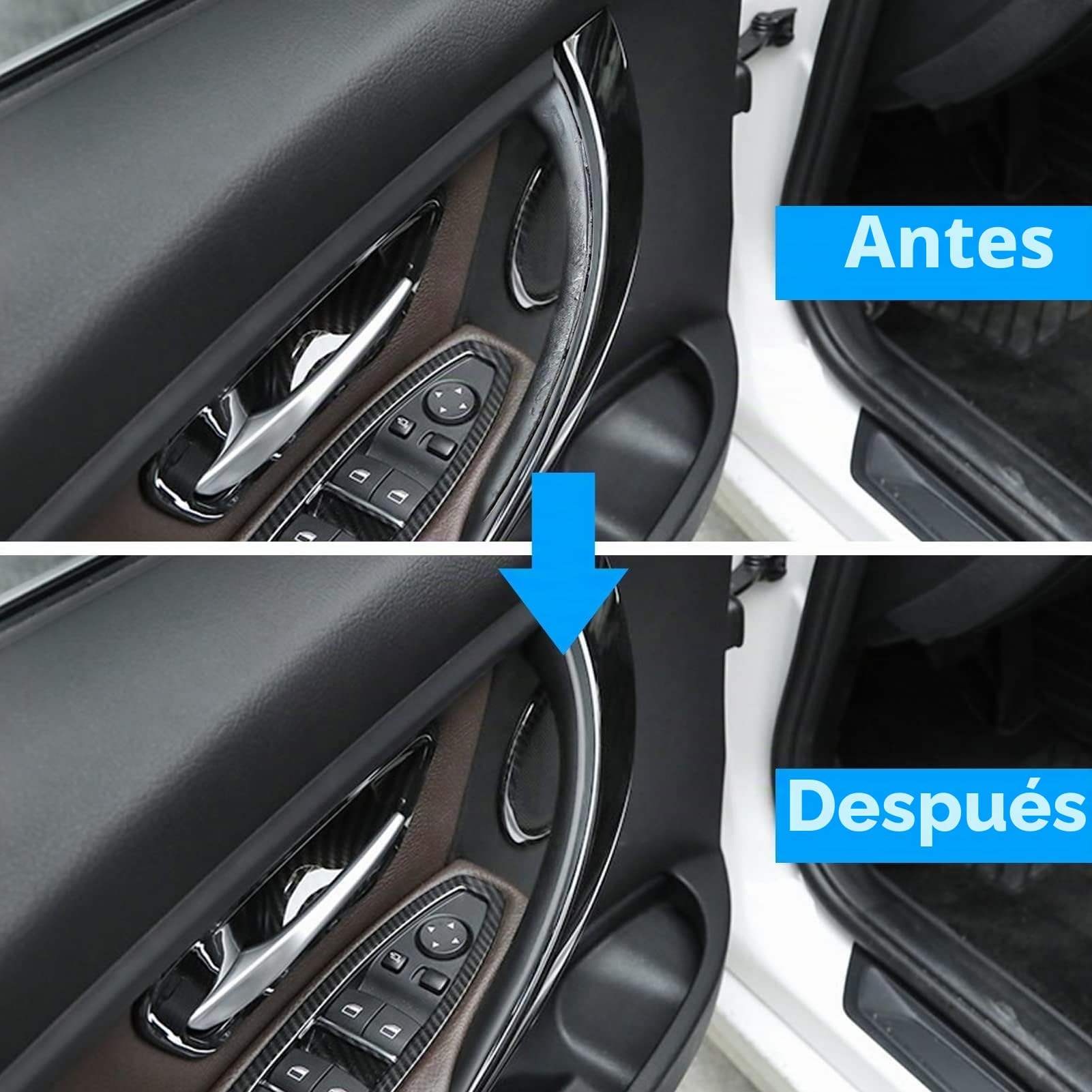 2PCS Compatible con Tirador Puerta BMW Serie 3 F30 F31 F34 F80 Manijas Para Puertas Izquierdo+ Tirador Puerta Derecha Serie 4 F32 F33 F36 F82 F83 Manillas Puertas Interior-Negro