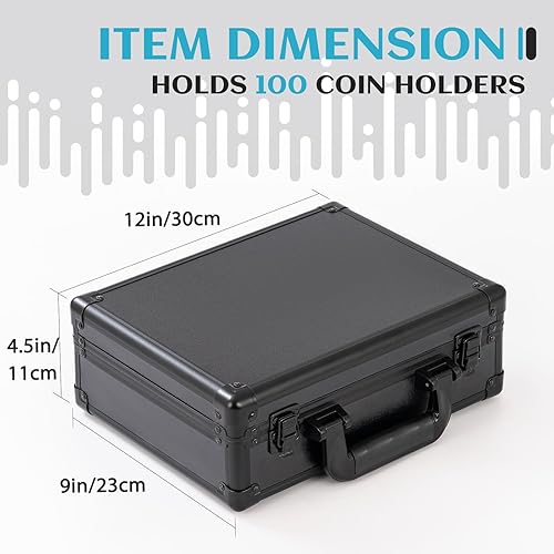 Miniatura 3 de Metal Coin Case Contains 40 Pcs Clear Plastic Coin Capsules, up to 46mm Coin Collection American Silver Eagle Liberty Coin &JFK Half Dollar &Bitcoin