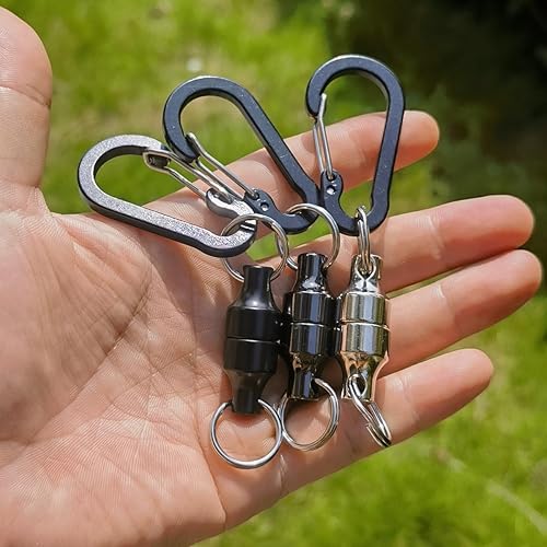 Miniatura 10 de Inf-way 3 piezas de anillos divididos con imanes súper fuertes, ganchos para llavero, soporte magnético de liberación de red, imanes para