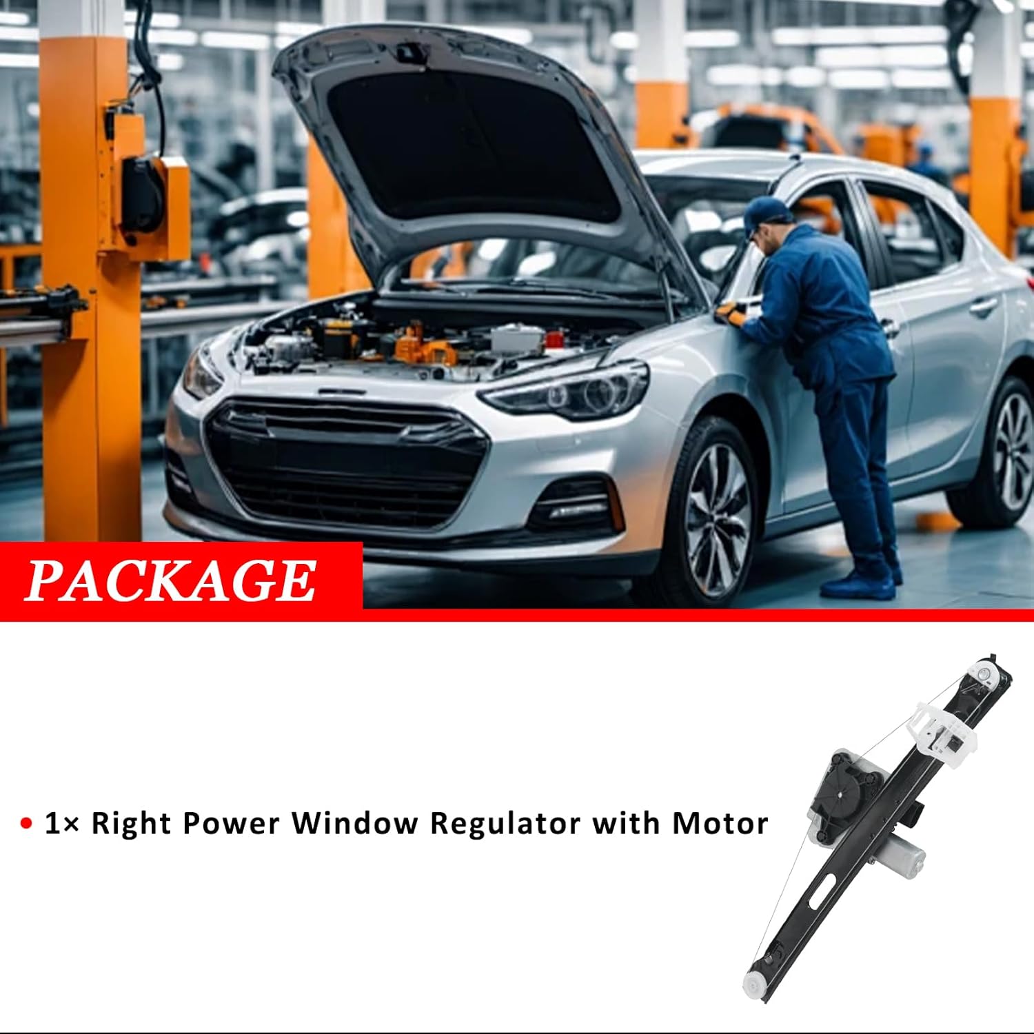 51357140590+67626927026 Power Window Regulator with Motor Rear Right Passenger Side for BMW 3 Series E90 E91 323i 325i 325xi 328i 328xi 330i 335i M3 2006-2012