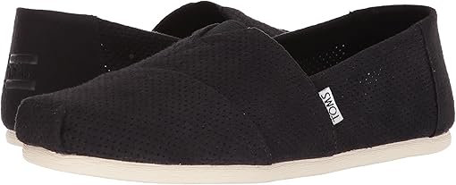 Black Perforated Synthetic Suede