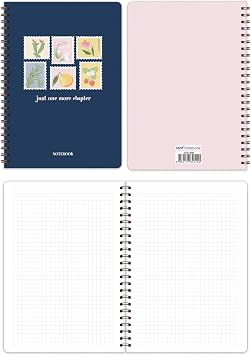 Matt Notebook A5 Spiralli Okul Defteri 80 yaprak 2'li Set – Çizgili & Kareli
