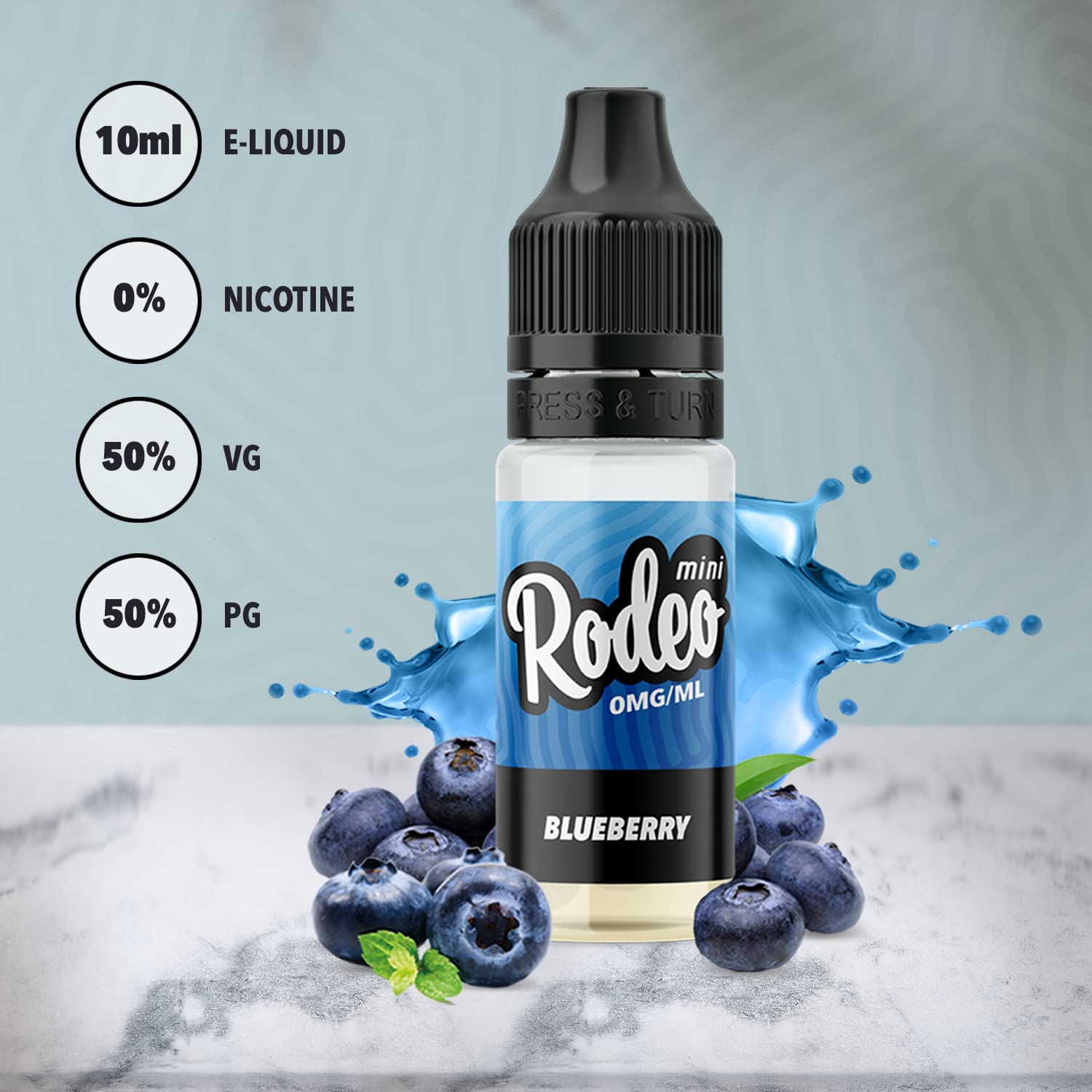 Rodeo Vape Liquid 6 x 10ml Blueberry + Strawberry + Raspberry + Cherry +  Grape +