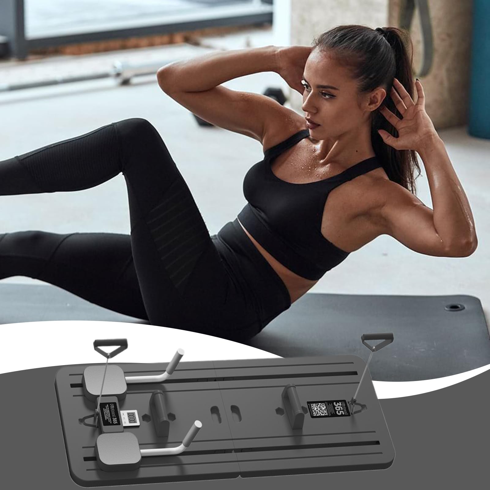 Pilates Reformer - Attrezzo multiuso per addominali, attrezzo per allenamento a casa, strumento per esercizi per tutto il corpo