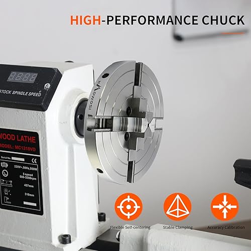 Miniatura 6 de Portabrocas de torno de madera de 6 pulgadas, 4 mordazas, torno autocentrante, rosca, 1 mandril de torno 8TPI