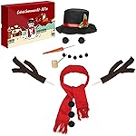 Colovis 16Pcs Snowman Decorating Kit, Snowman Making Kit Snow Toys for Winter Outdoor Party Christmas Holiday Decoration(2 Pack)