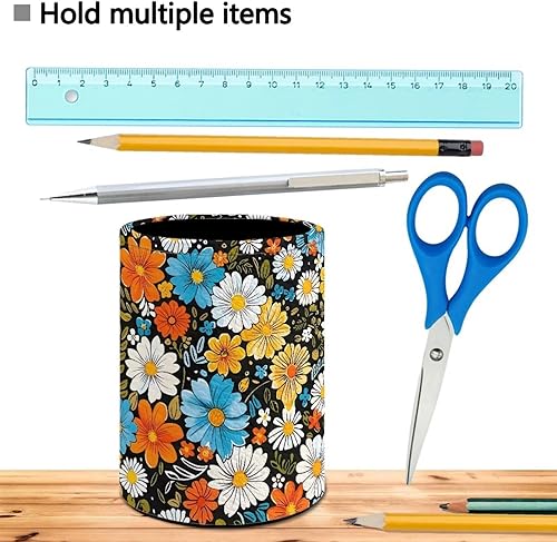 Miniatura 9 de BIGCARJOB Portalápices con estampado de mariposas azules para escritorio, caja de almacenamiento para brochas de maquillaje, organizador de