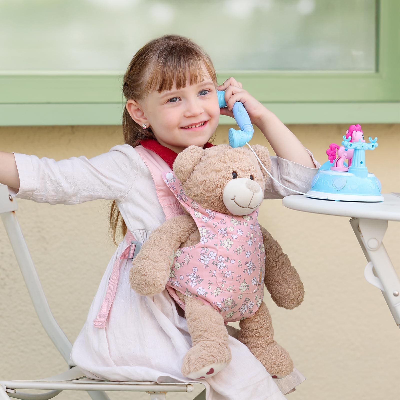 GAGAKU Transportador de muñecas para niños pequeños, portabebés para muñecas, Accesorios, portabebés para niñas pequeñas, Color Rosa (Flores de Pera) - 3