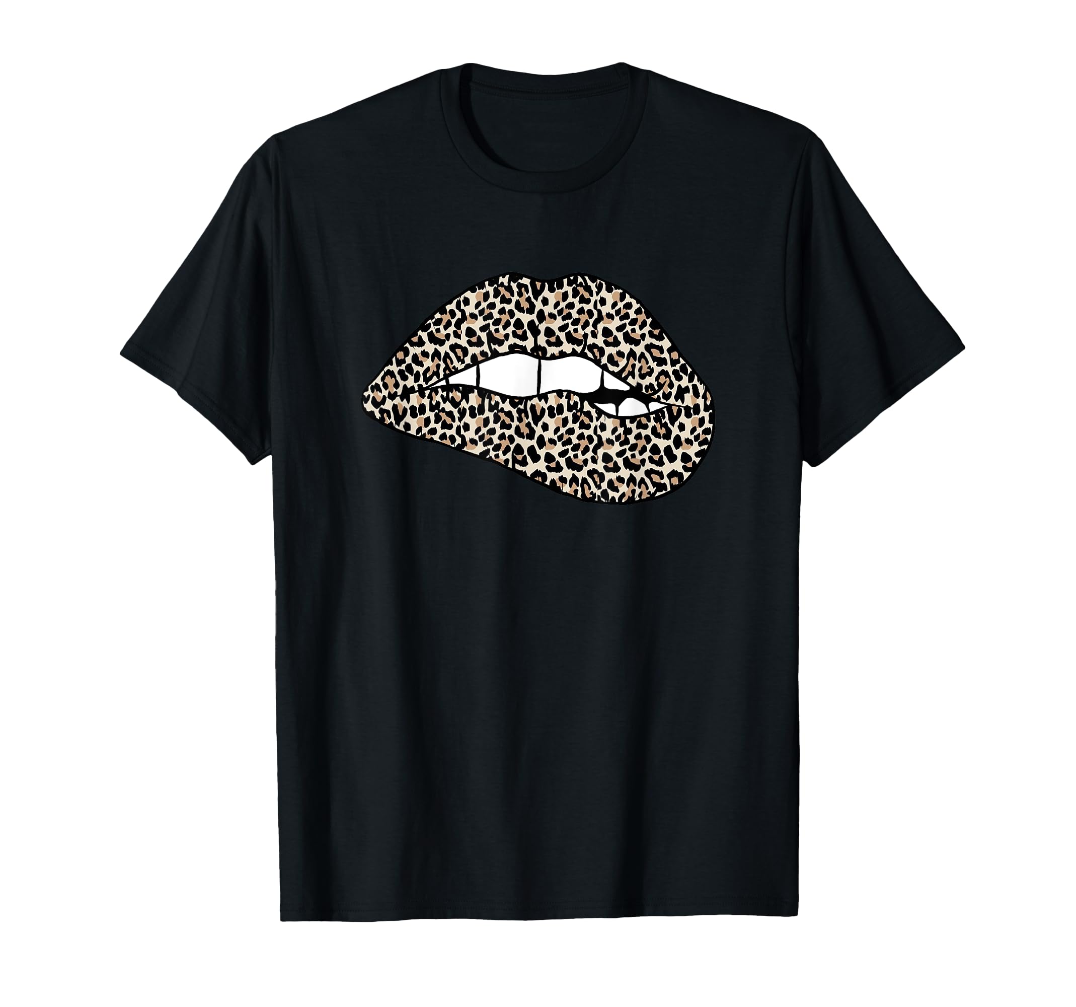 Funny Leopard Print Lips Biting Bite Me Gifts For Women T-Shirt