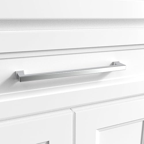 Miniatura 2 de 30241 - Paquete de 10 tiradores de puerta y cajón, 8 pulgadas de centro a centro, cromo pulido