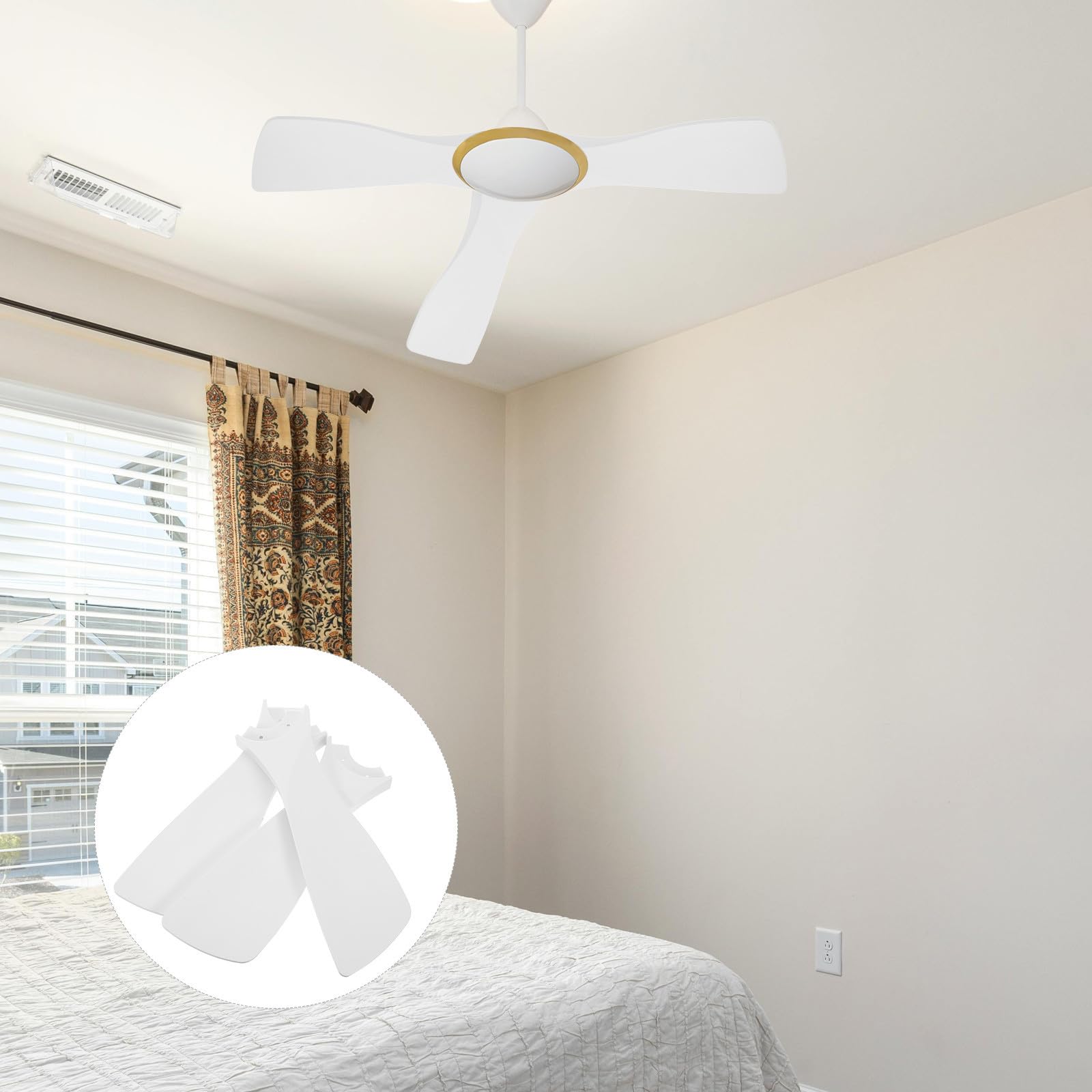 GALPADA 3 Aspas de Ventilador de Techo de Plástico Tradicionales, Piezas de Repuesto para Ventiladores Fácil Instalación y Potente Flujo de Aire para Dormitorio y Fiesta Verano