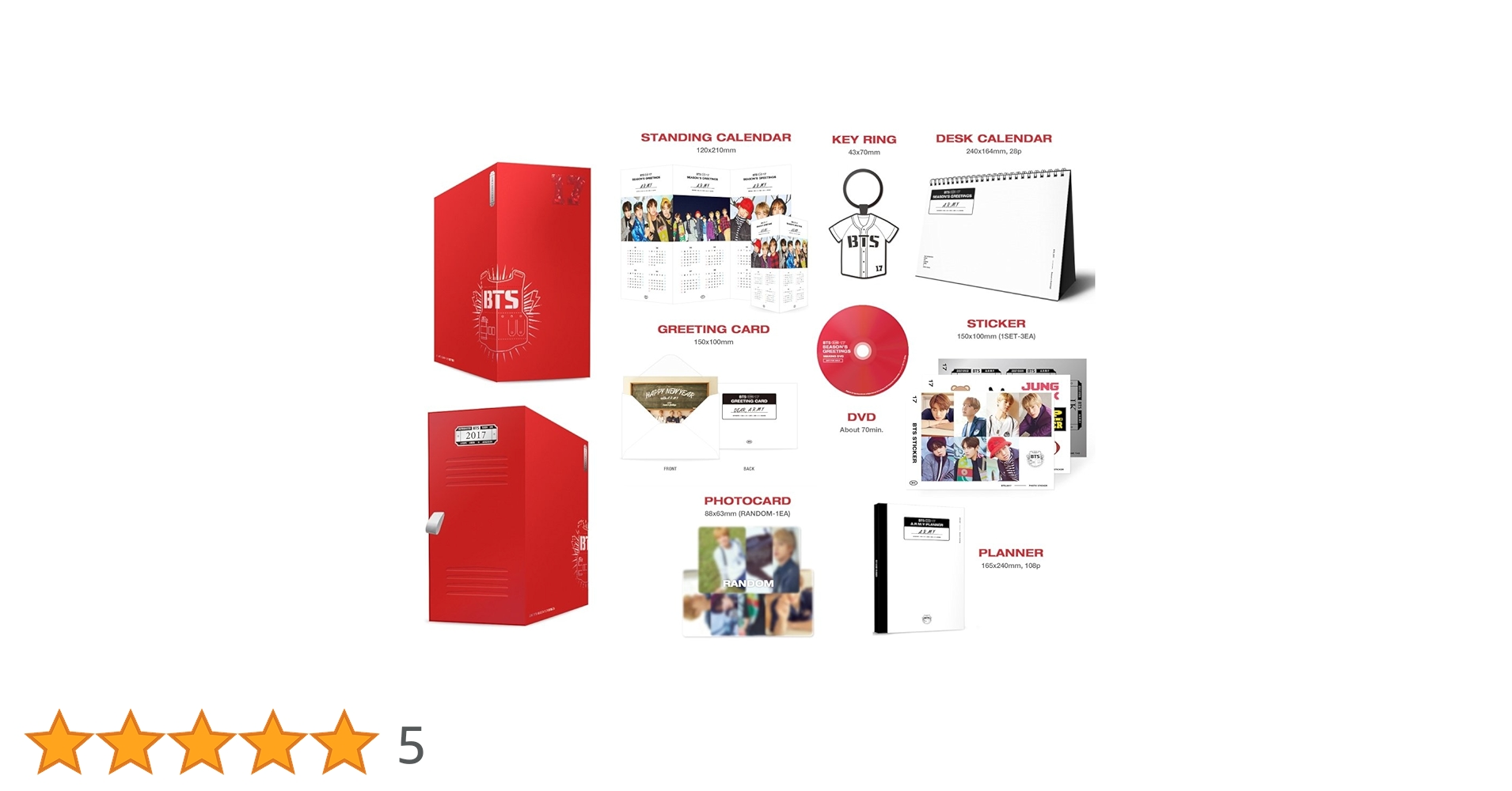 Amazon.co.jp: BTS 2017 SEASON'S GREETINGS 1 DVD+2 Calendars+