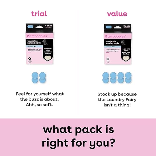 Miniatura 2 de Almohadillas para la lactancia Bamboobies lavables, reutilizables, nocturnas, con refuerzo antifugas, ultra absorbentes (4 unidades)