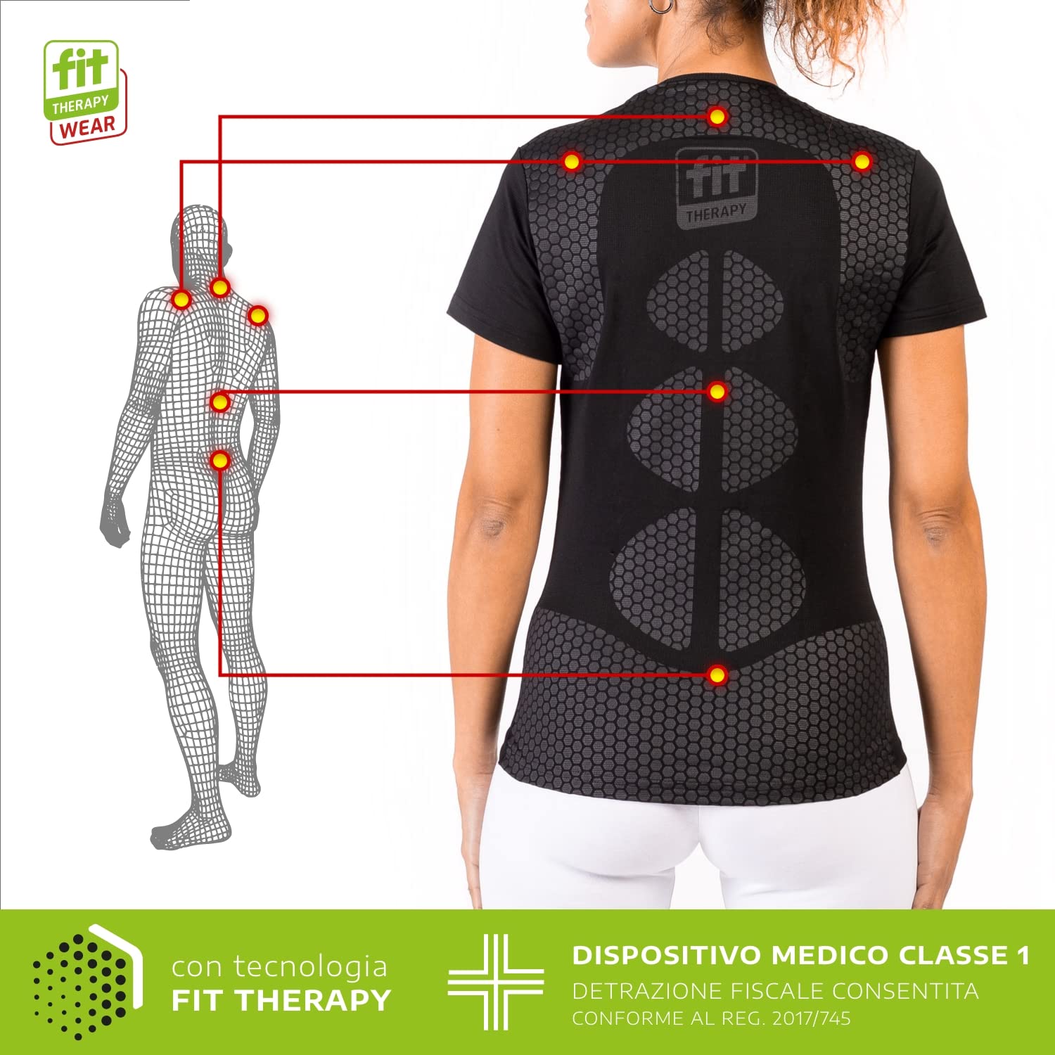 Unisex-Trikot für Muskelschmerzen – medizinisches Gerät für Nacken, Schultern, Rücken und Lendenwirbelsäule – atmungsaktives technisches Gewebe