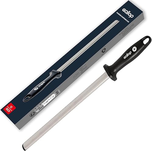 Acero afilador de diamante de 12 pulgadas, varilla afiladora de cuchillos, para afilar cuchillos de cocina, cuchillos de carnicero, cuchillas