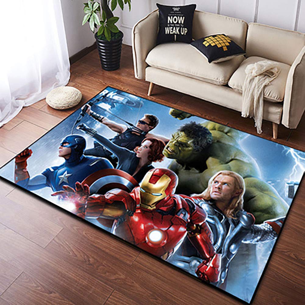 Area Rugs 3D Digital Print Superhero Graphic Carpet Living Room Bedroom Sofa Mat Door Mat Kitchen Bathroom Mat Carpet Bath Mats for Home Decoration