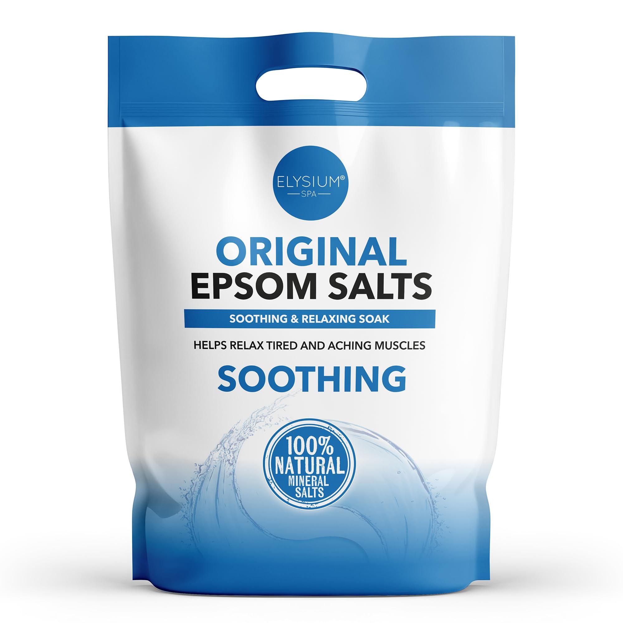 Elysium Spa Original Epsom Salts - 100% Mineral Salts | Natural Soothing & Relaxing Soak, Softens Skin & Soothes Muscle Aches & Pains (2Kg)