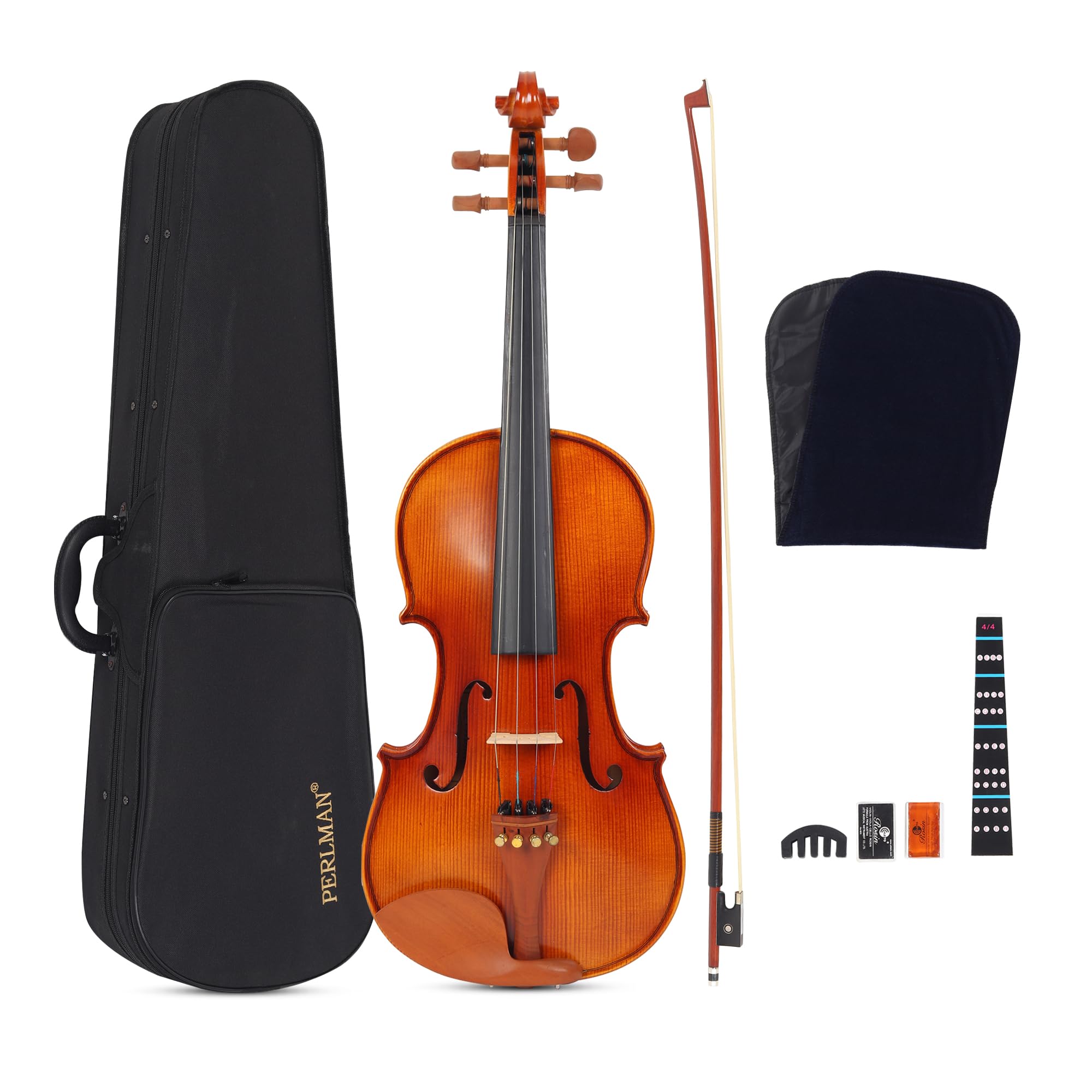 4/4 ヴァイオリン PERLMAN Classic Full Size 4/4 Violin With Brazil Wood Bow, Rosin