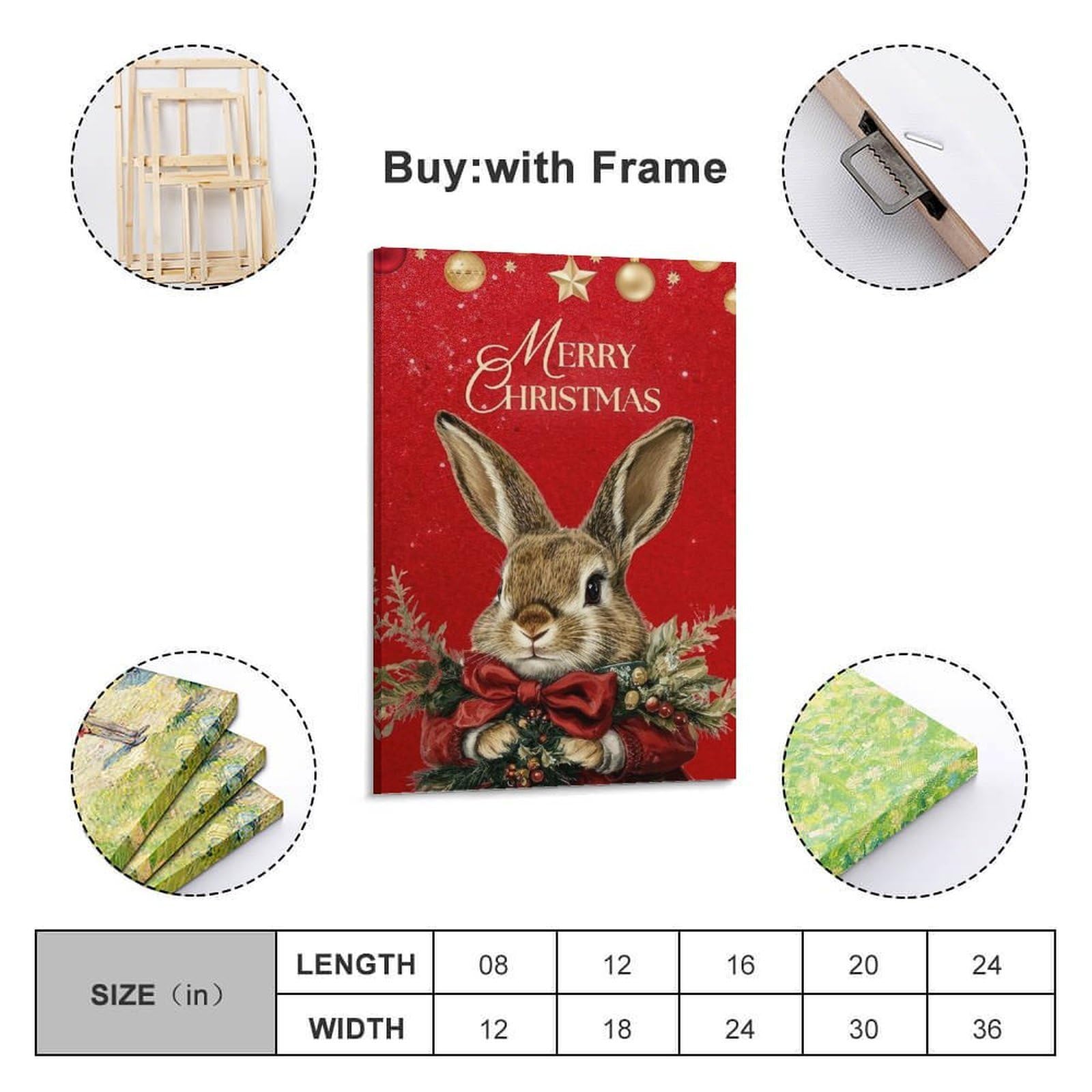 CWLLOG Stampe su tela da parete, poster per festival, coniglietto di Natale, saluto caldo, decorazione moderna per soggiorno e camera da letto, 40 x 60 cm
