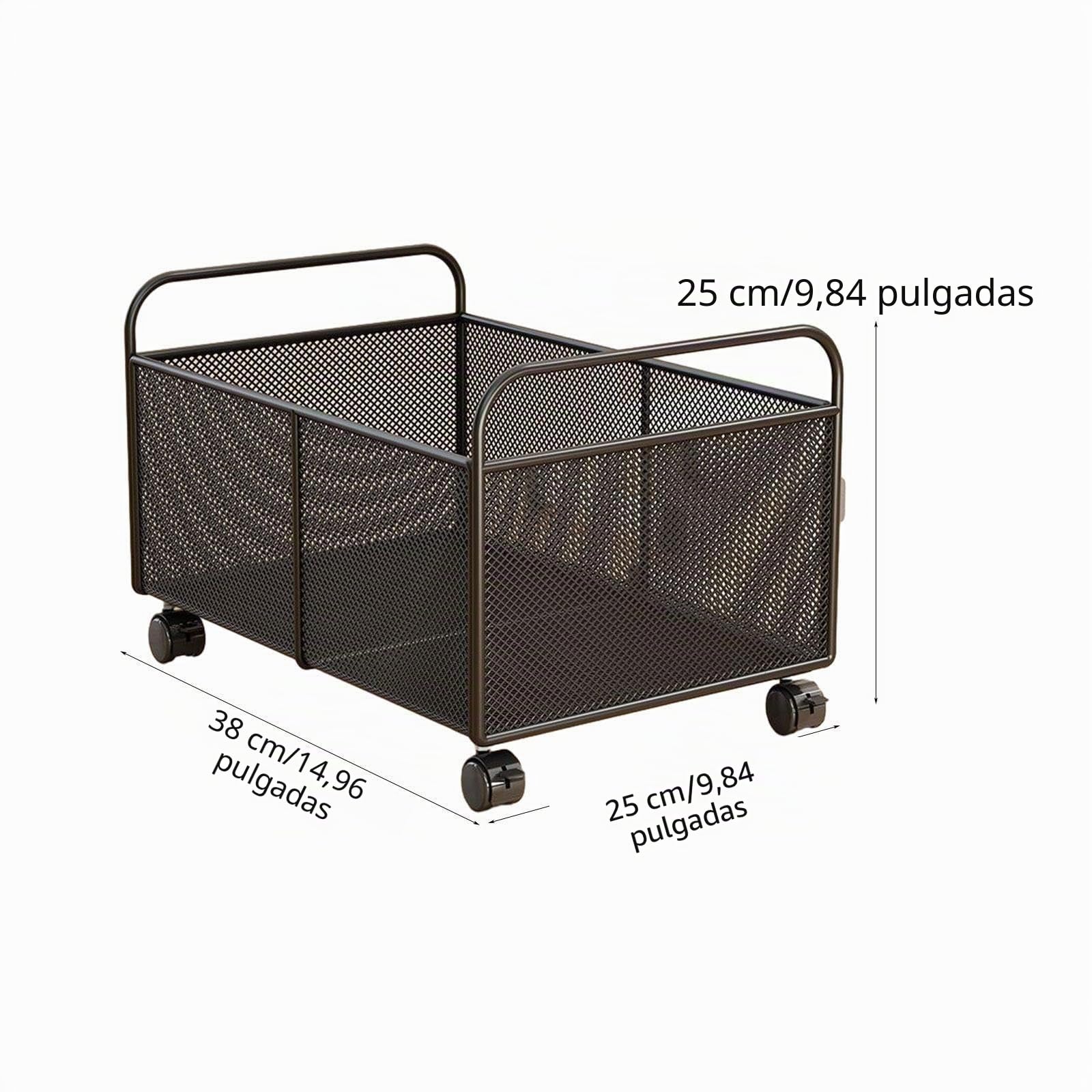 Colcolo Canasta de organizador de almacenamiento de metal con ruedas, cesta de alambre de hierro para encimera de cocina, S