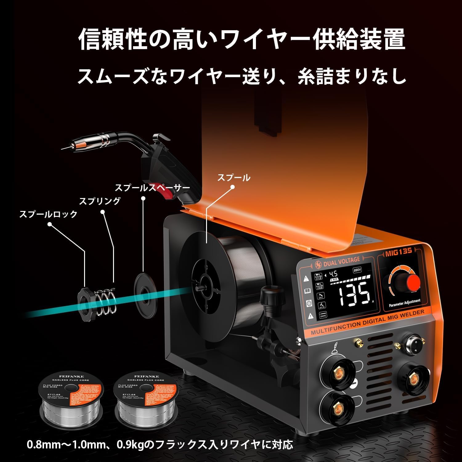 Amazon | 半自動溶接機 最大出力135A 溶接機100V MIG-135 インバーター 