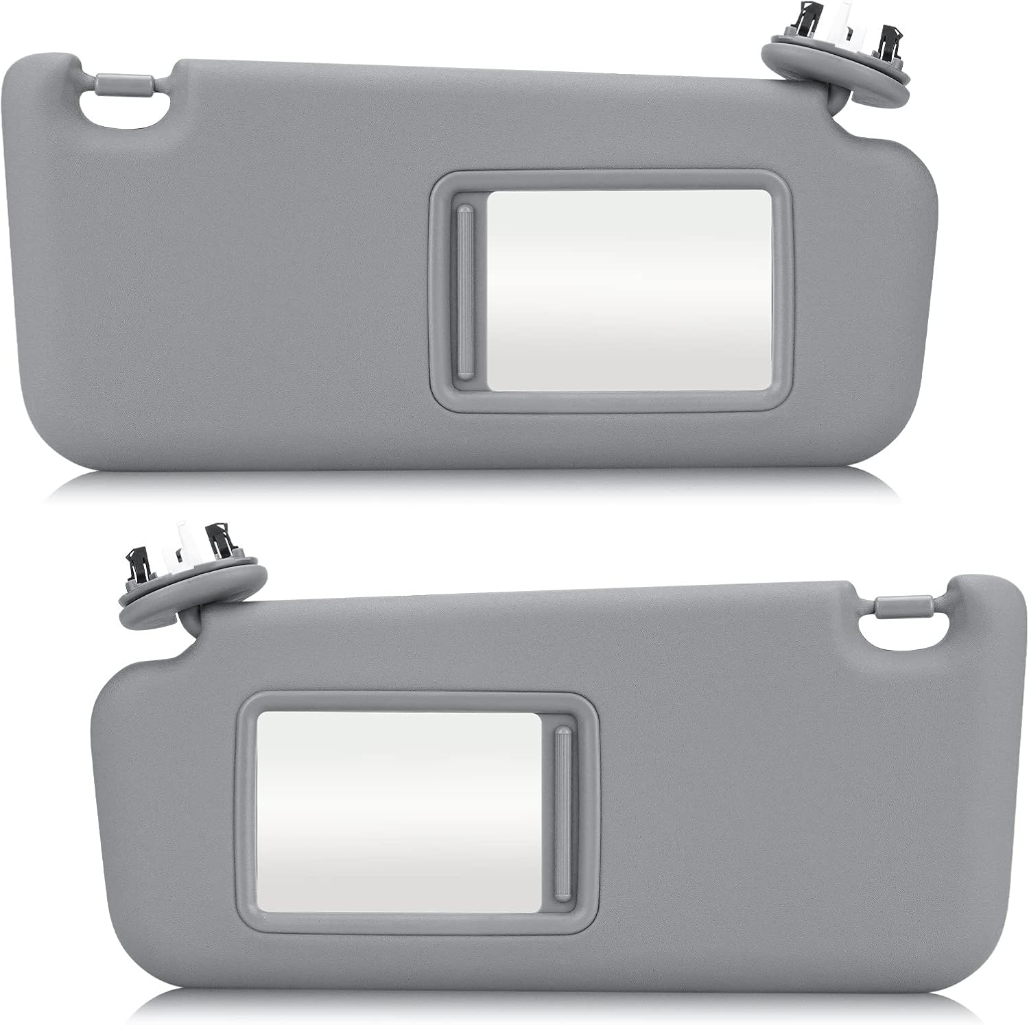 Left & Right Sun Visor with Light for 2006-2013 Toyota RAV4, Driver & Passenger Side Gray Sunvisor Replacement 74320-42501-B2, 74310-42452-B2