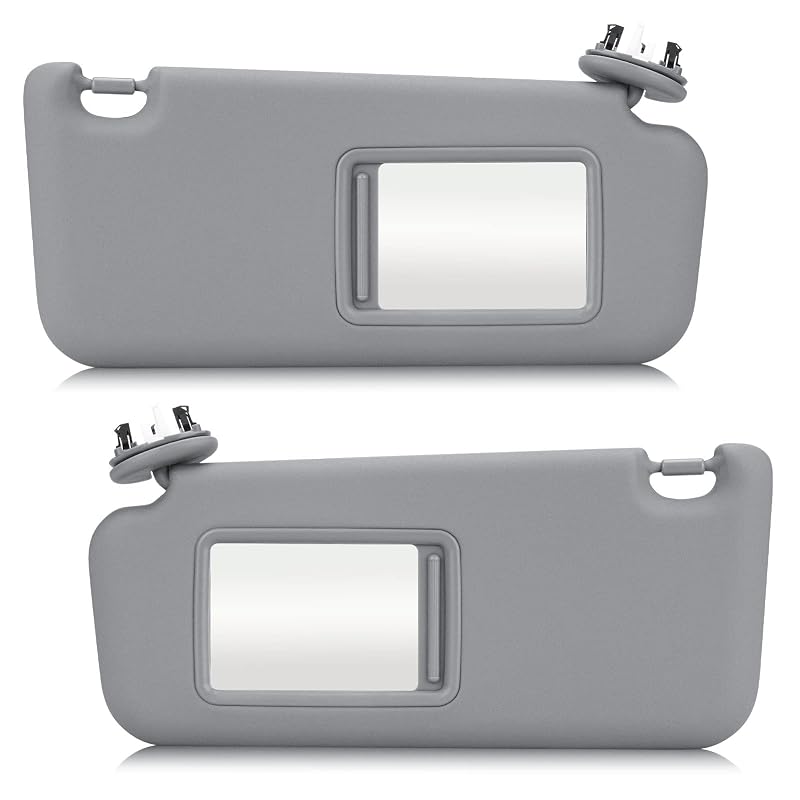 Par de para-sóis com iluminação para Toyota RAV4 2006 a 2013, lados motorista e passageiro, cinza, com teto solar, Aeagle, 2 peças