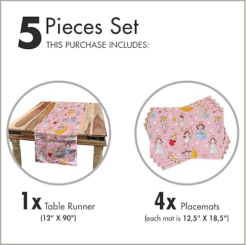 Miniatura 8 de Ambesonne Juego de 4 manteles individuales de tela lavable para mesa de comedor, tamaño estándar, naranja y blanco