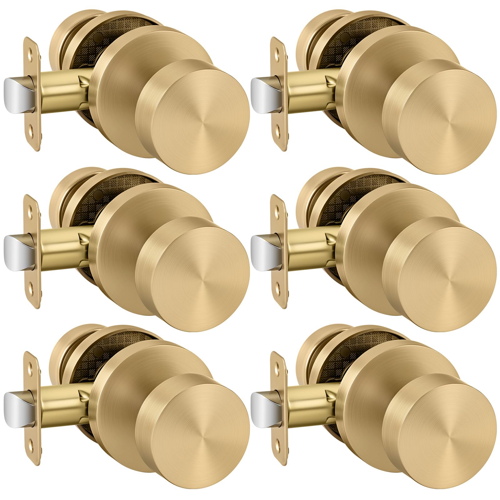 Goldenwarm Matte Black Door Knobs - 6 Pack -10